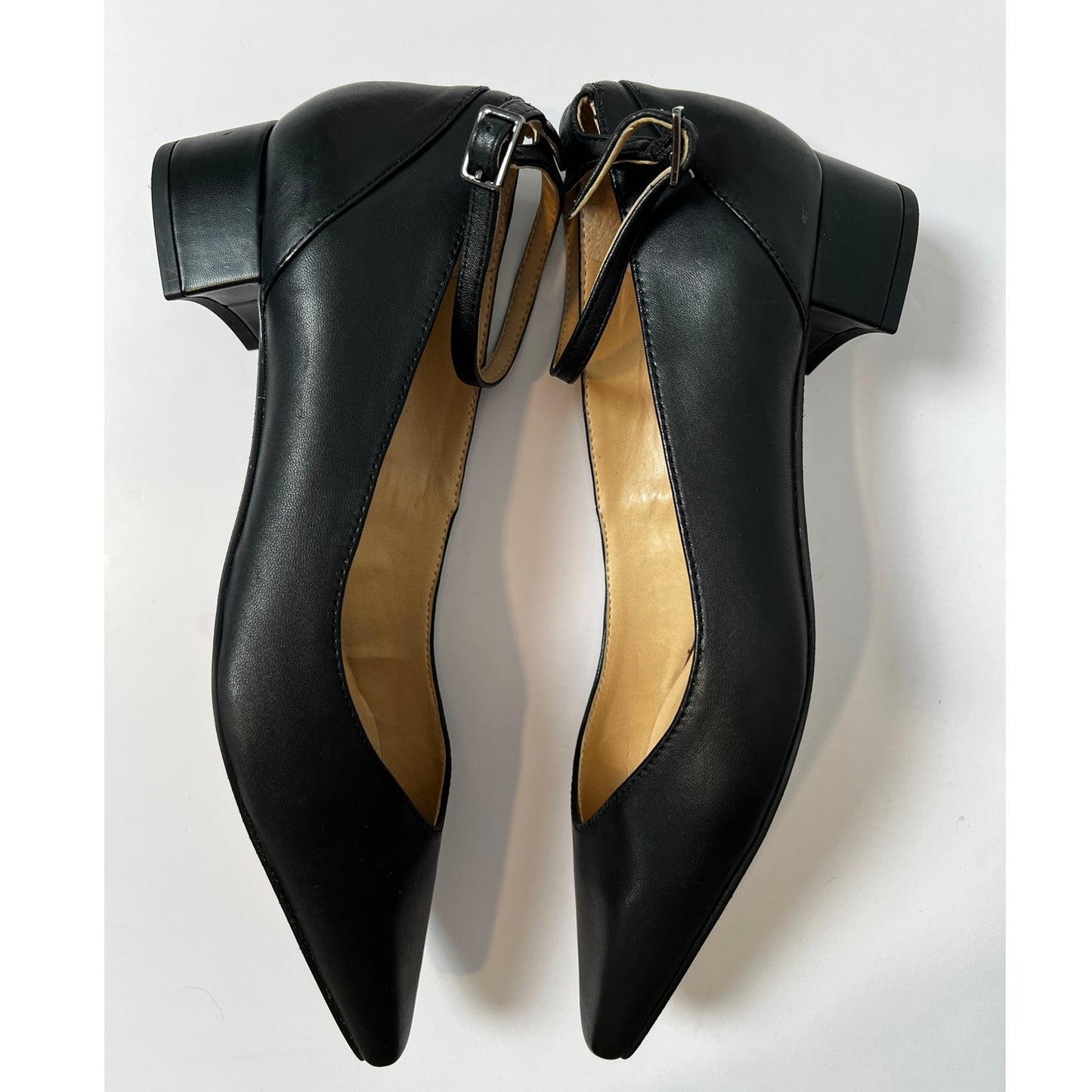 Franco Sarto Pointed Toe Block Heel Ankle Strap Pump 8.5M