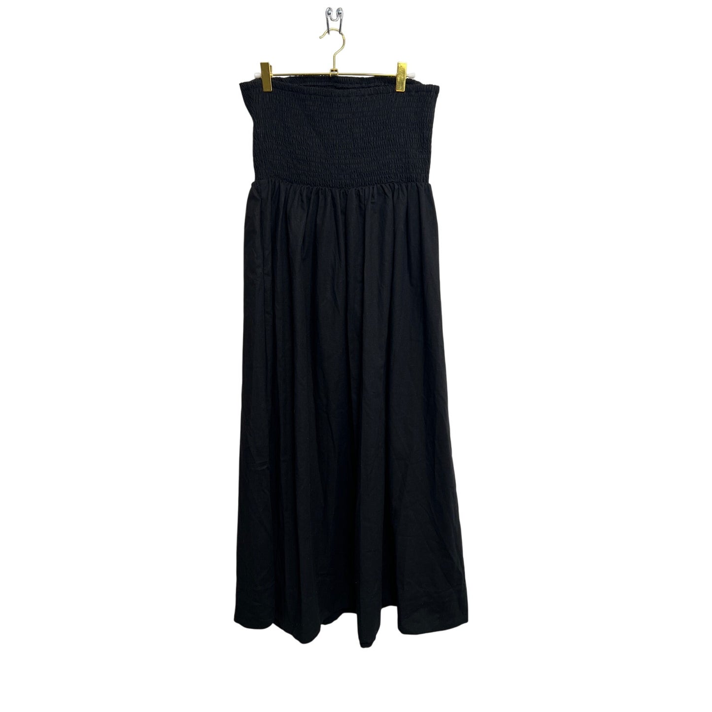 Commense Strapless Fit & Flare Linen Blend Dress Black L