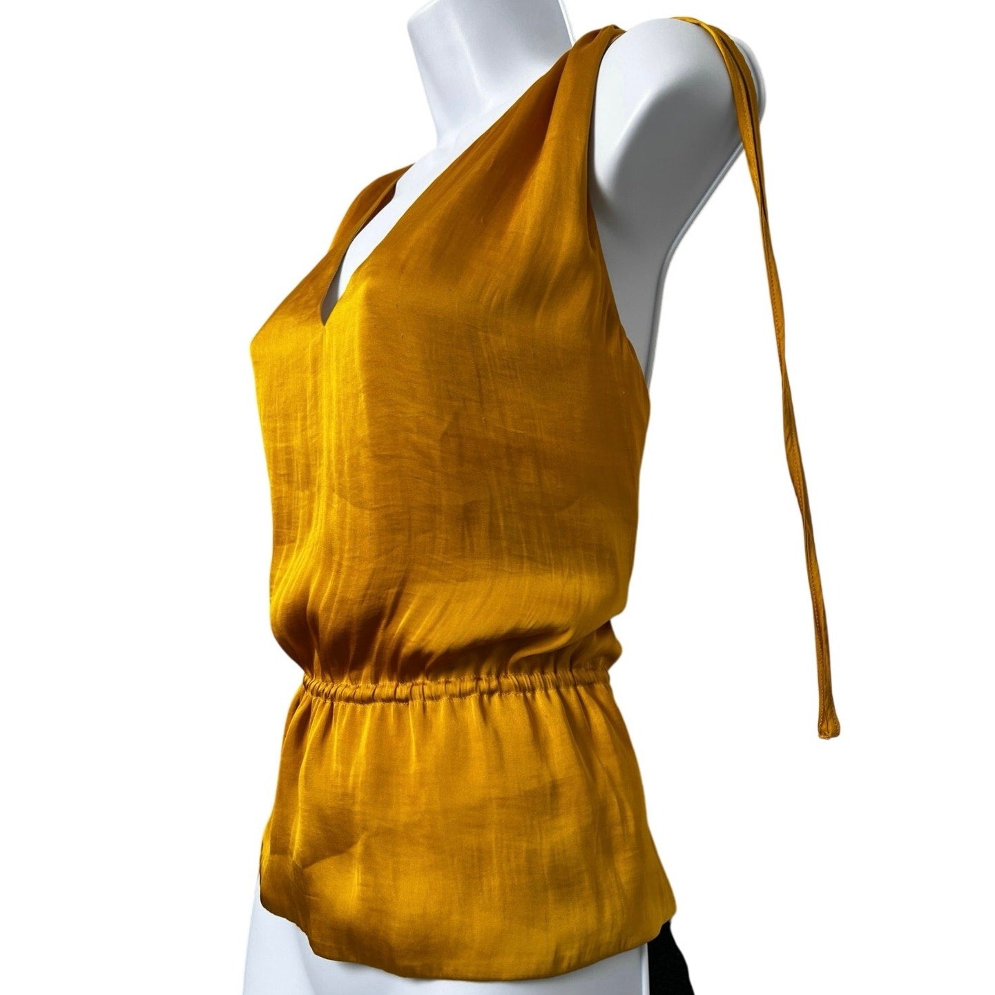 Banana Republic Satin Ruched Cropped Peplum Top XL