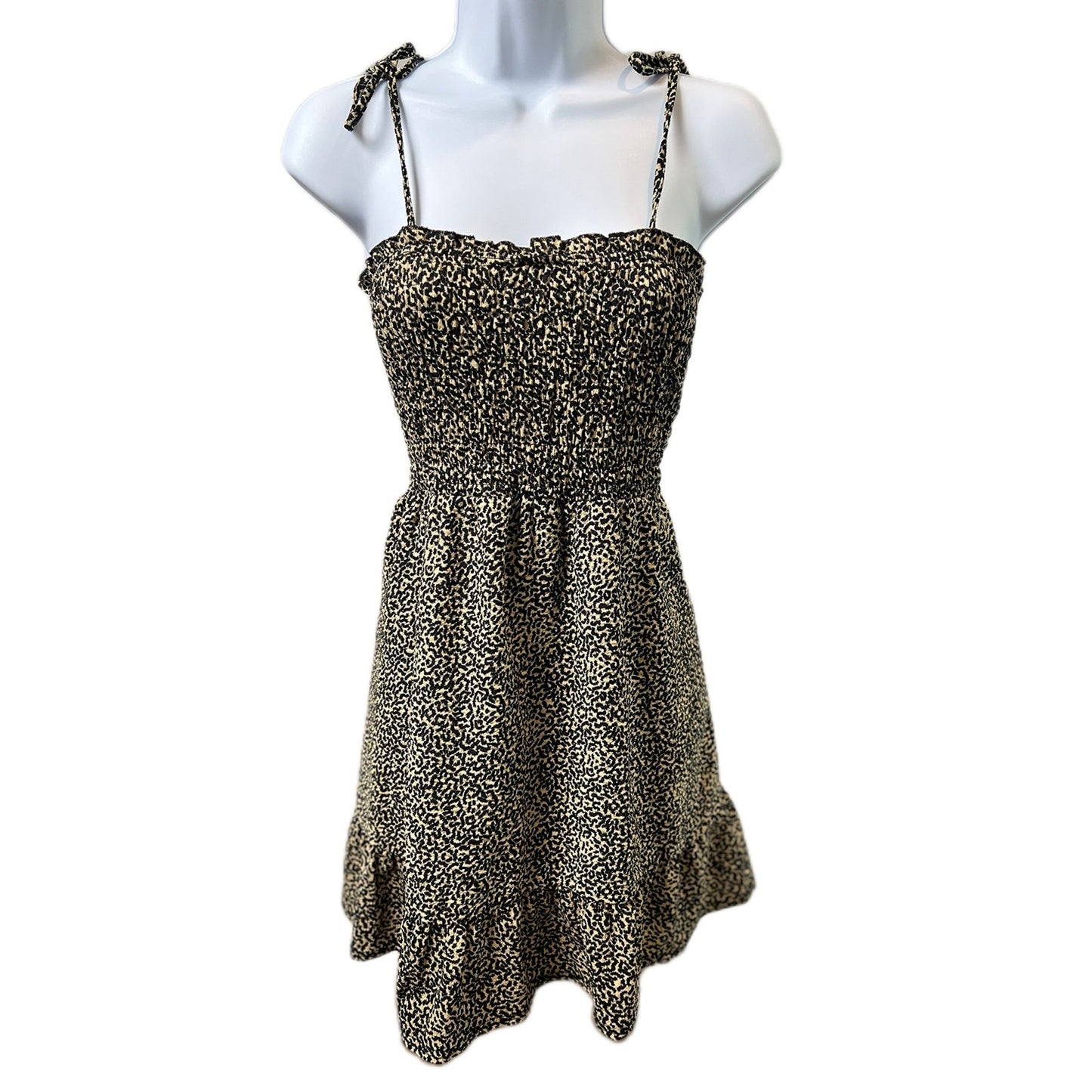 Topshop Cheetah Print Spaghetti Strap Mini Sundress/Petites Size 2