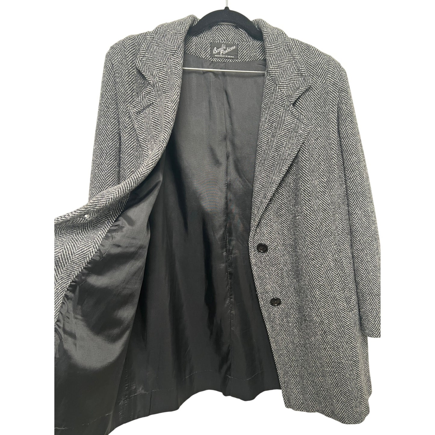 Vintage 60s Bambi Fashions Herringbone A-Line/Mod/Swing Coat