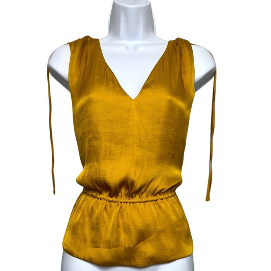 Banana Republic Satin Ruched Cropped Peplum Top XL