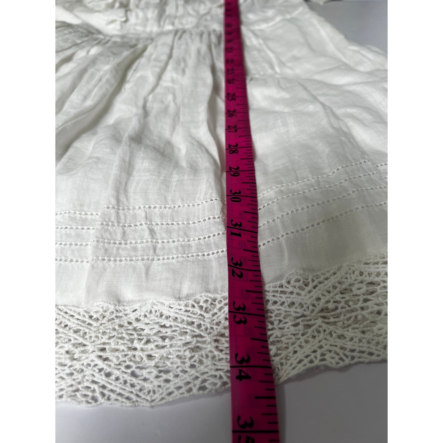 FRAME White Cotton Lace Trim Sleeveless Dress - Size Small