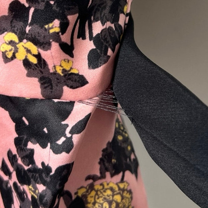 Erdem Floral 100% Silk Halter Top with Bow Belt (Size 6)