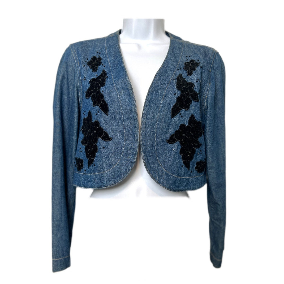 Vntg Y2K Lizwear Petite Liza Claiborne Denim Cropped Jacket