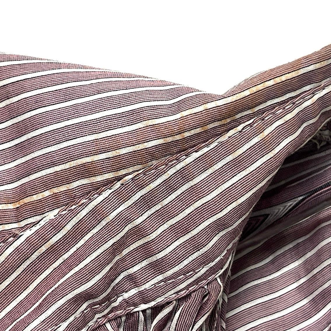 Brunello Cucinelli Cotton/Silk Blend Striped Button-Front Shirt/XL