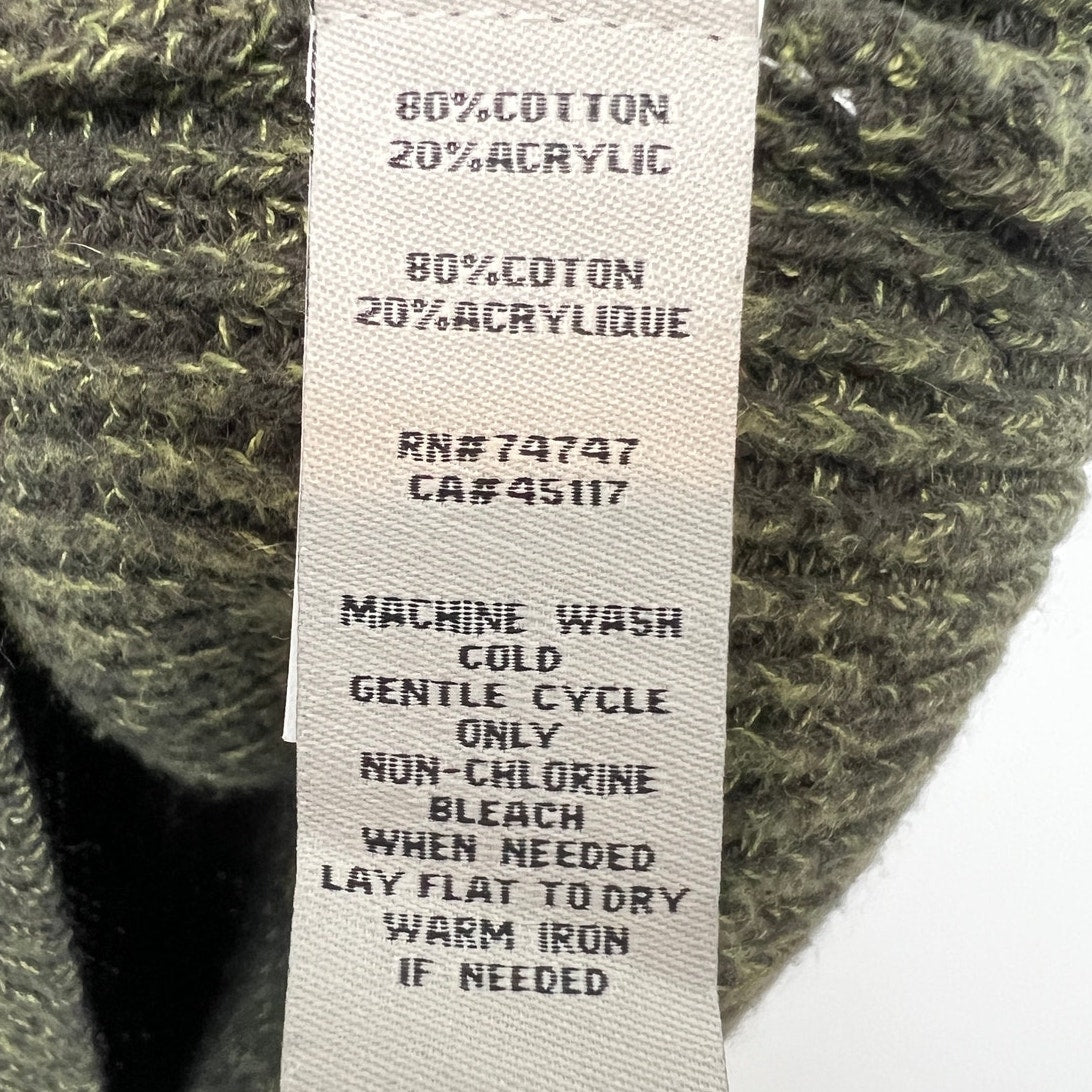 Vintage 90s RedHead Knit Green Henley Sweater/M