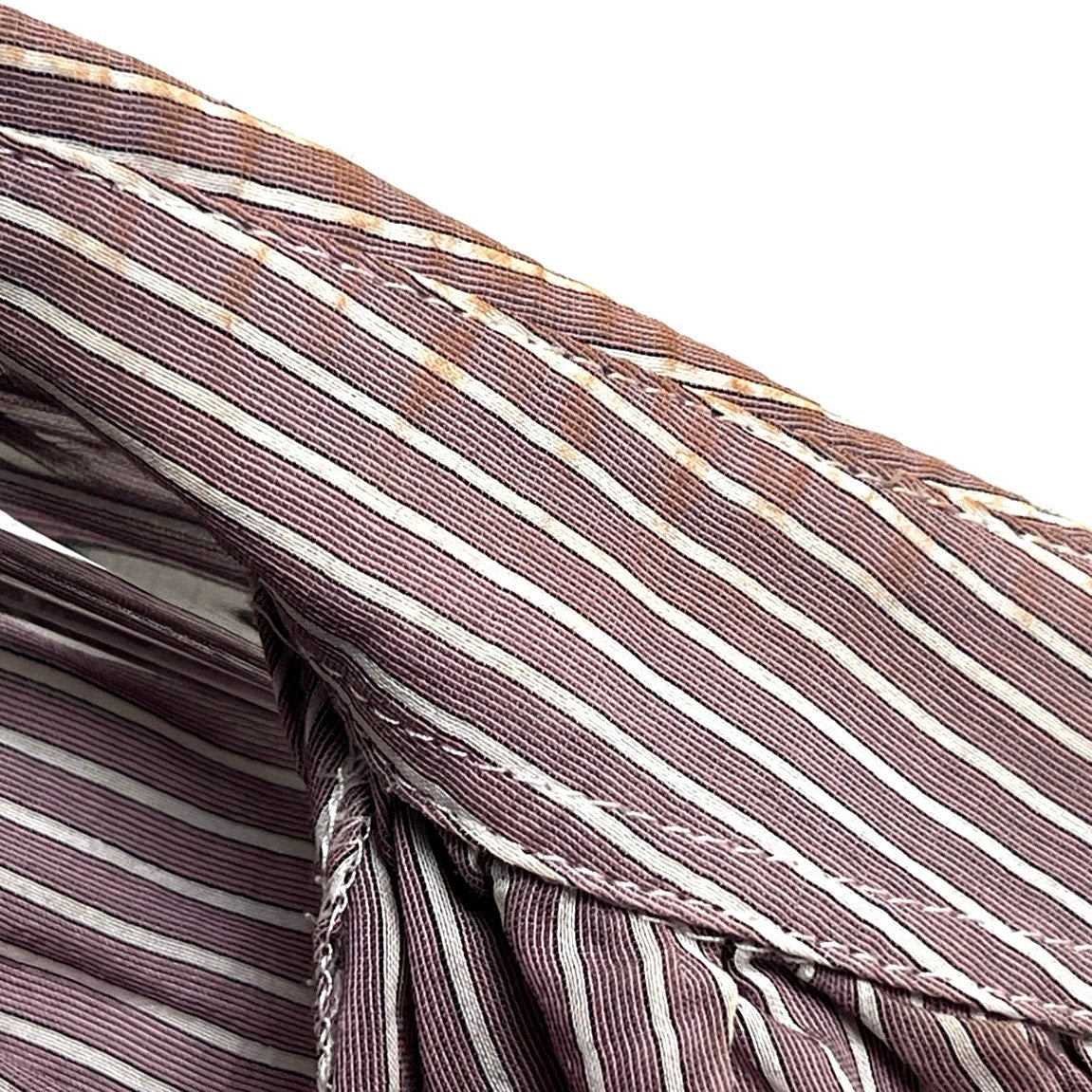 Brunello Cucinelli Cotton/Silk Blend Striped Button-Front Shirt/XL