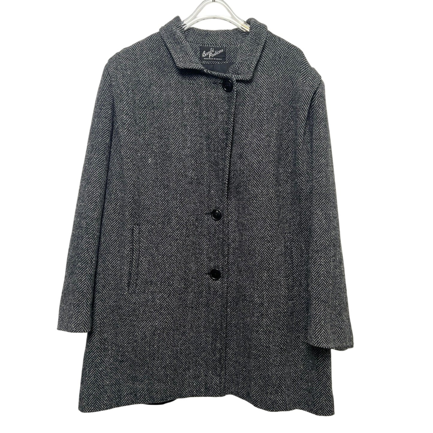 Vintage 60s Bambi Fashions Herringbone A-Line/Mod/Swing Coat