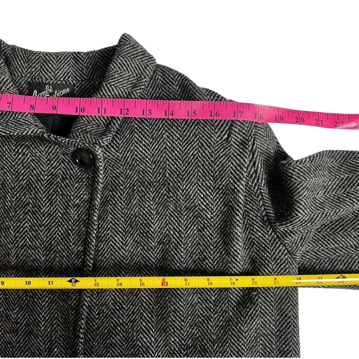 Vintage 60s Bambi Fashions Herringbone A-Line/Mod/Swing Coat