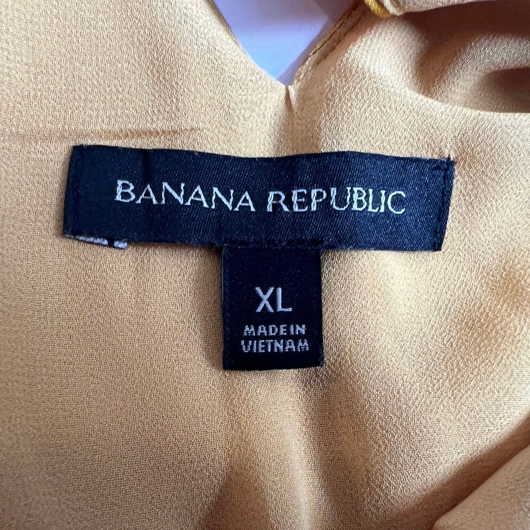 Banana Republic Satin Ruched Cropped Peplum Top XL
