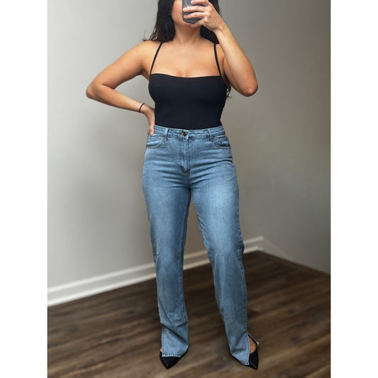 Lioness Side Slit Straight Leg Jeans/L