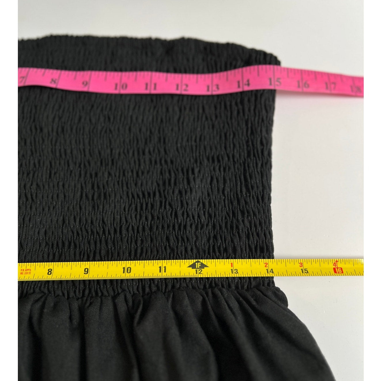 Commense Strapless Fit & Flare Linen Blend Dress Black L
