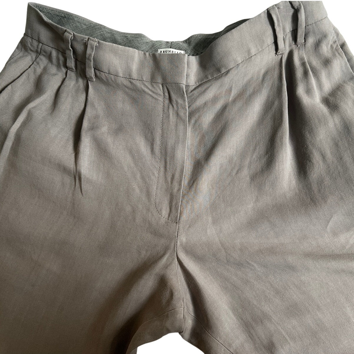 Brunello Cucinelli High Waist Straight Leg Cropped Trousers