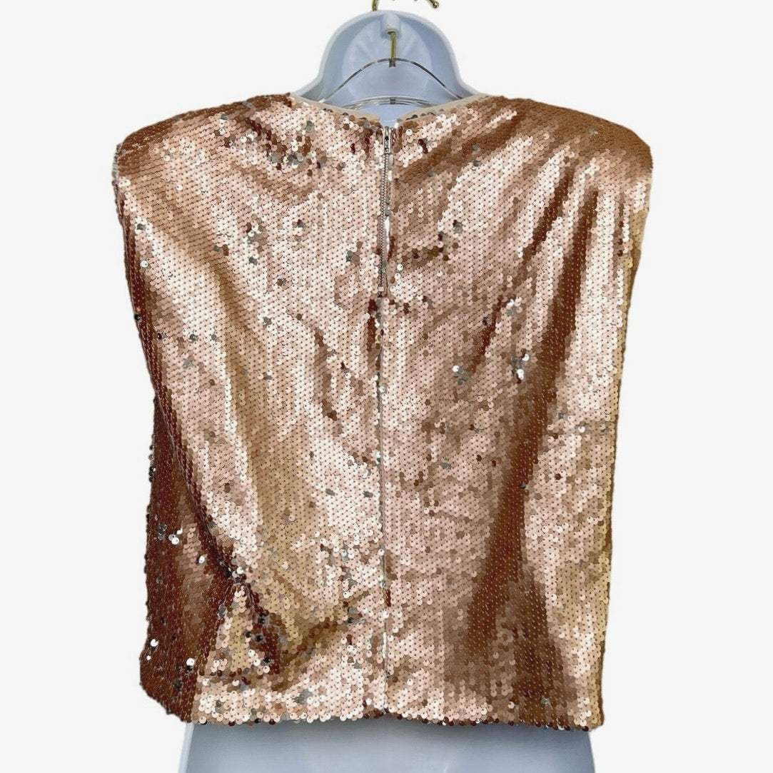Vestique Sequin Rose Gold Make a Toast Top/L