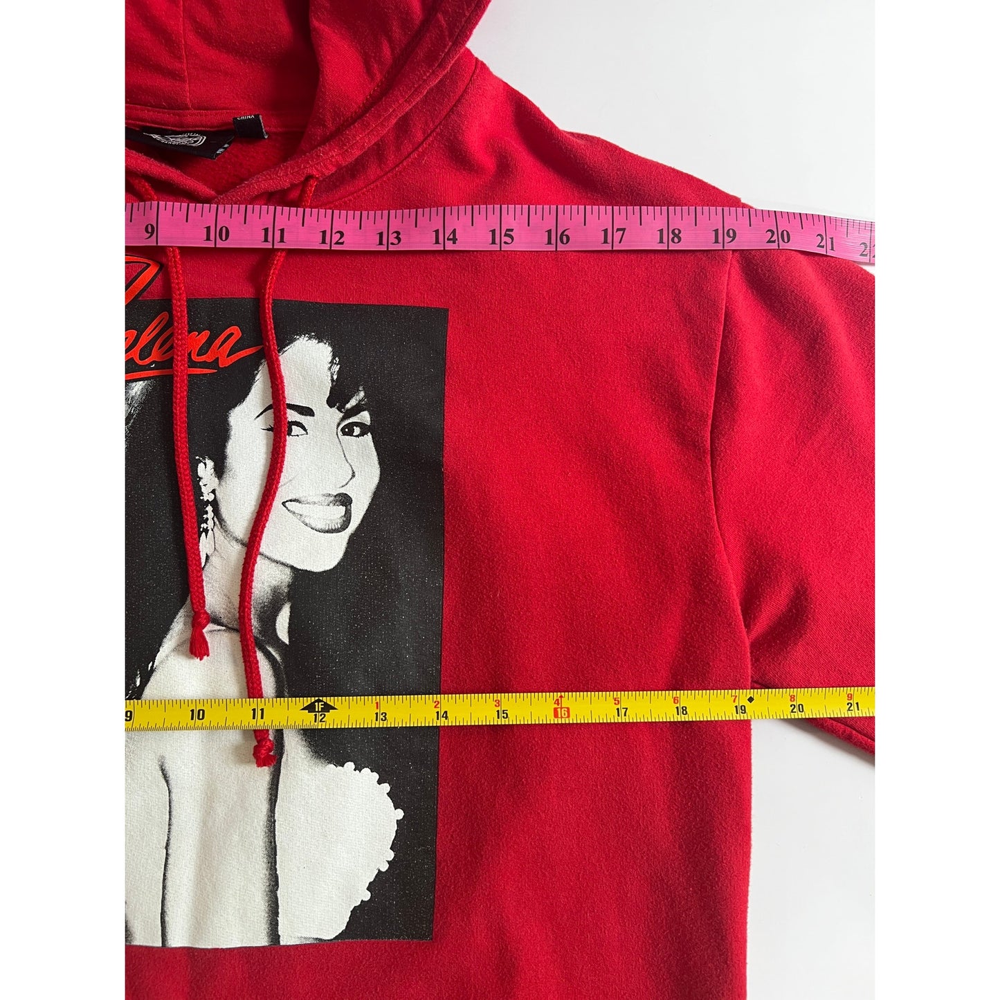 Selena Official Merch Floral Sleeve Red Hoodie M