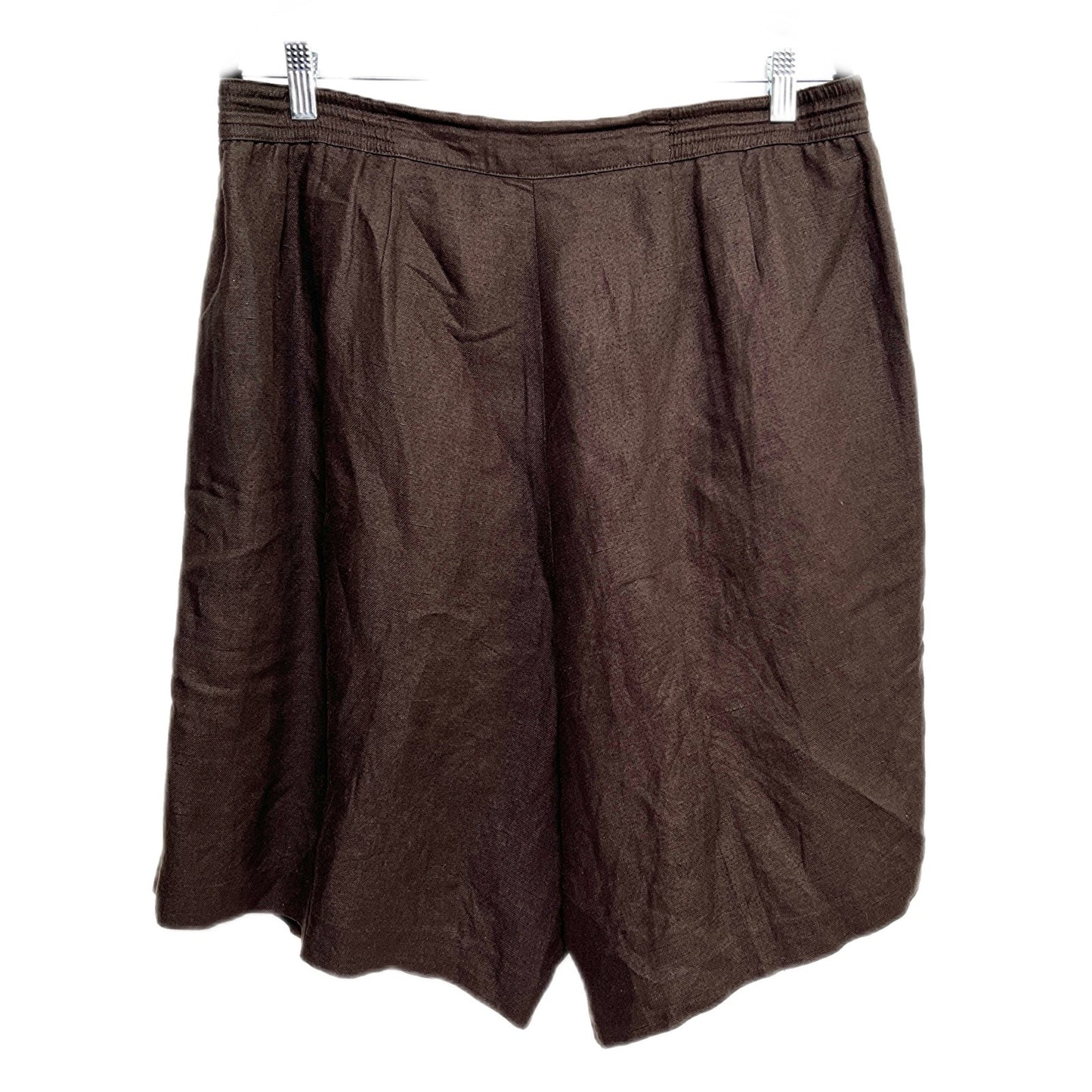 Elisabeth by Liz Claiborne Brown Linen Blend High Waist Shorts/16 (Fits Large)