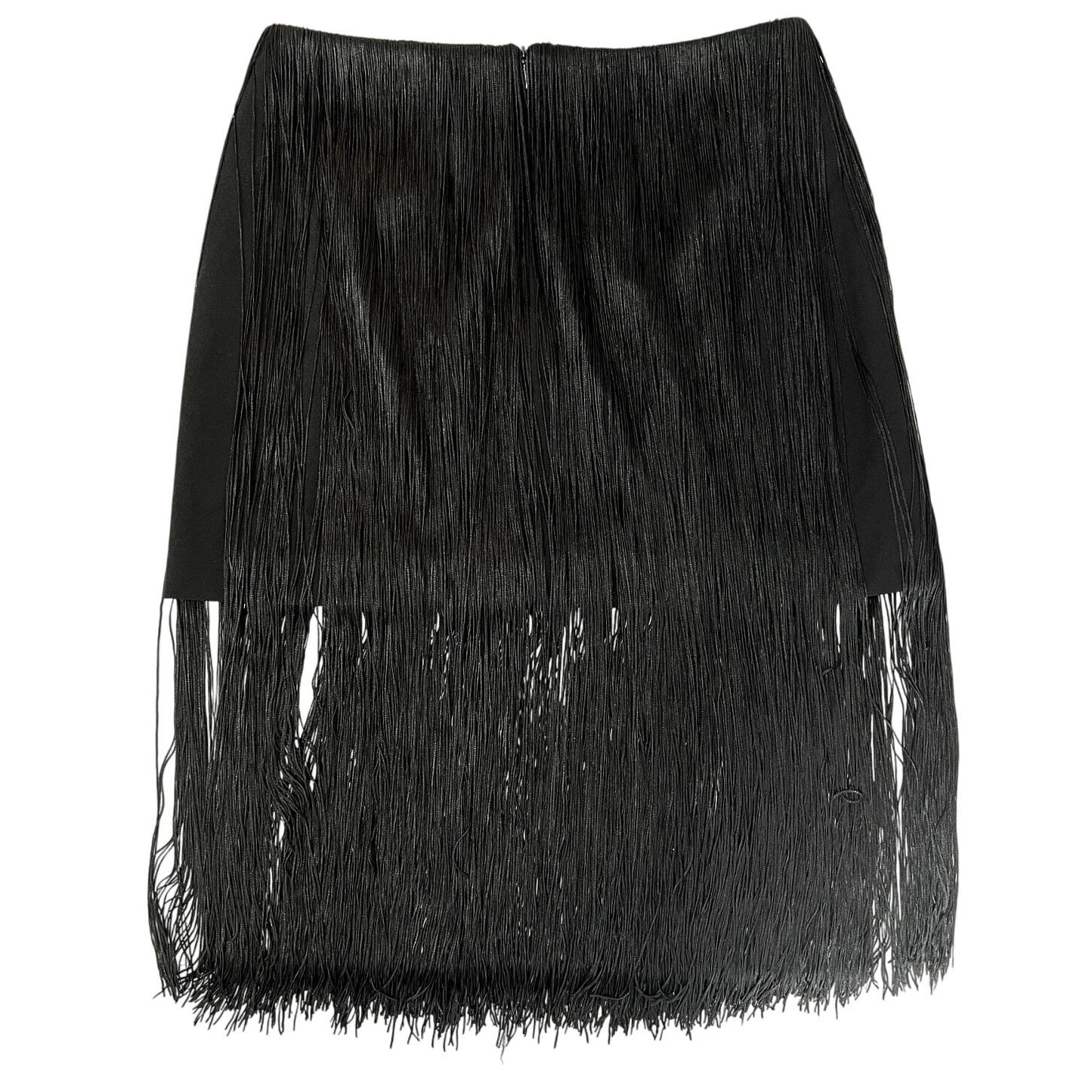 Trina Turk Black Fringe Overlay Mini Skirt - 4