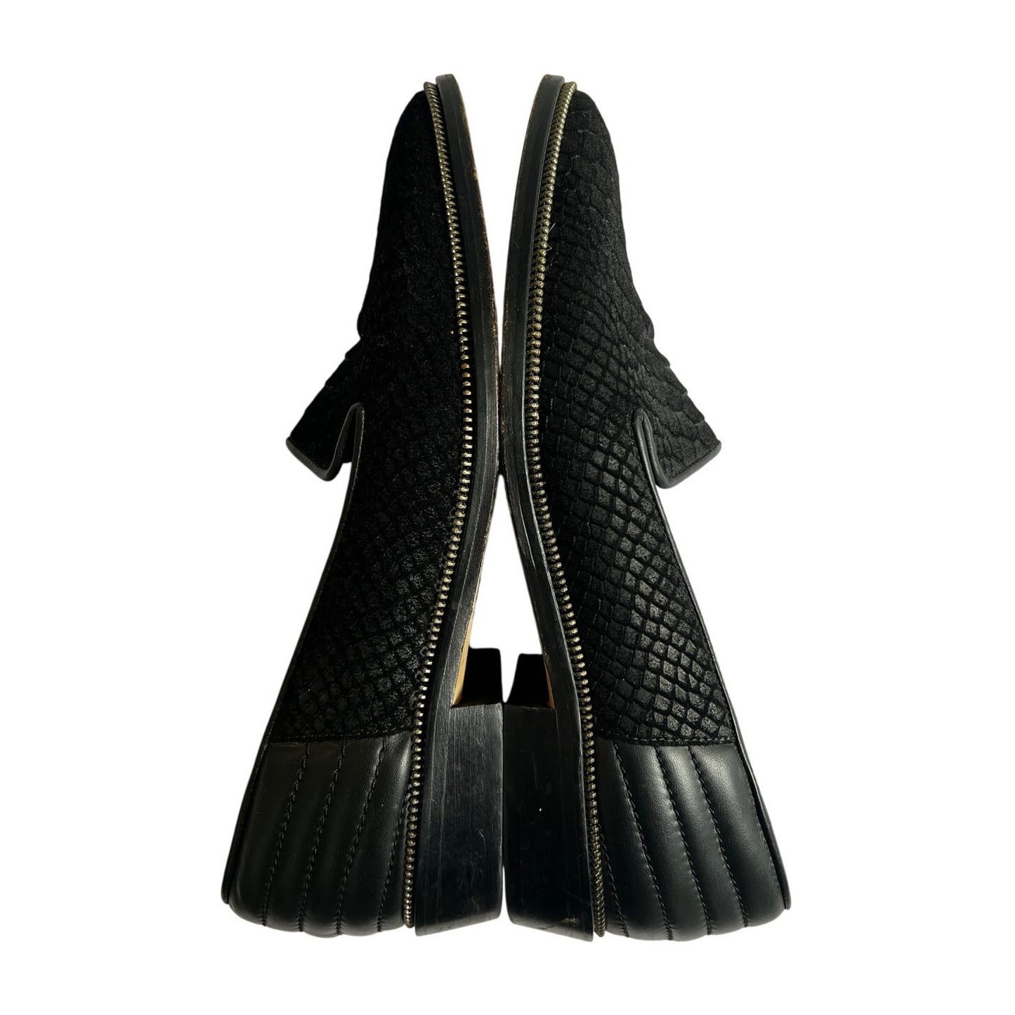 The Kooples Black Python Suede and Leather Loafer 7