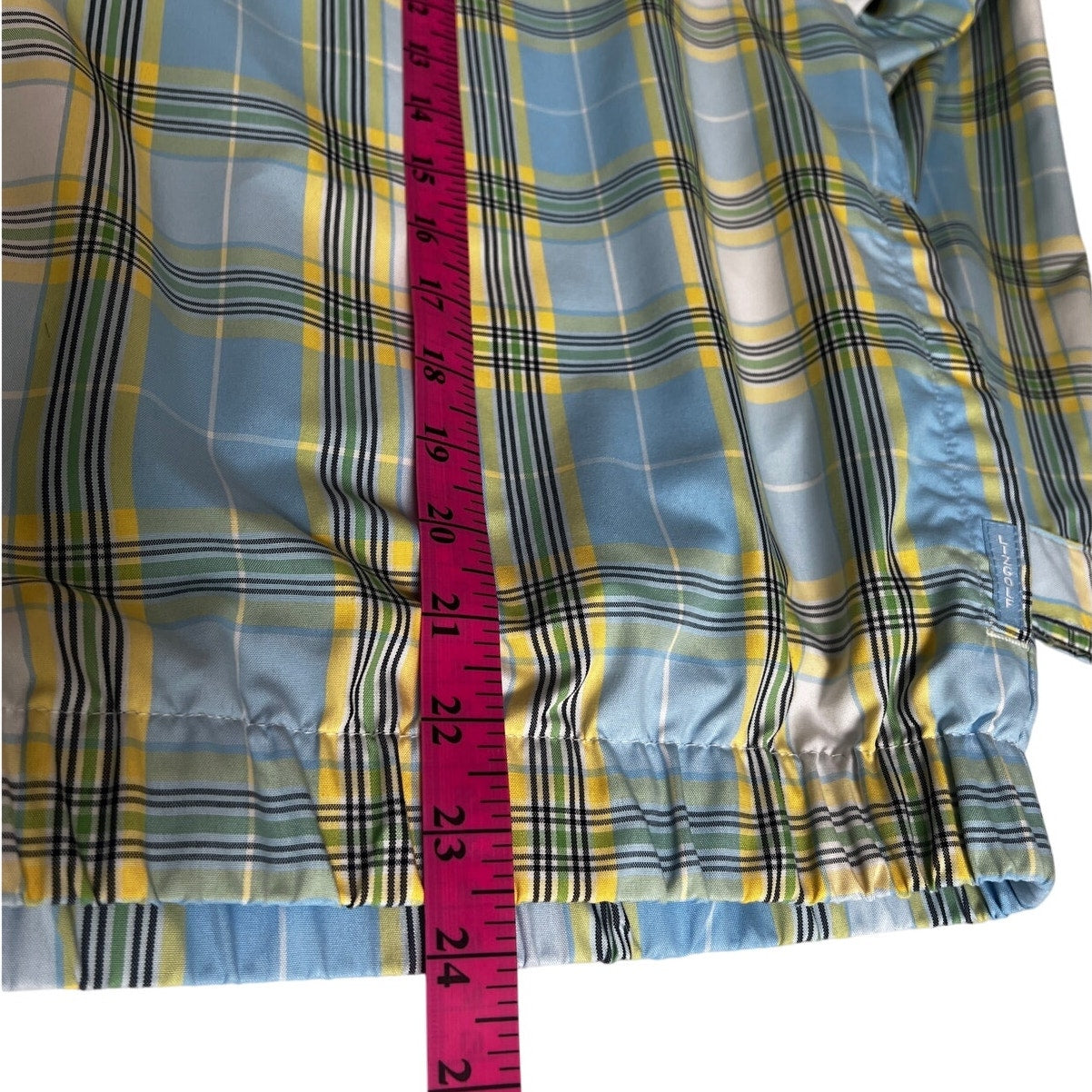 LizGolf x Liz Claiborne Plaid Women's 1/4 Zip Windbreaker L