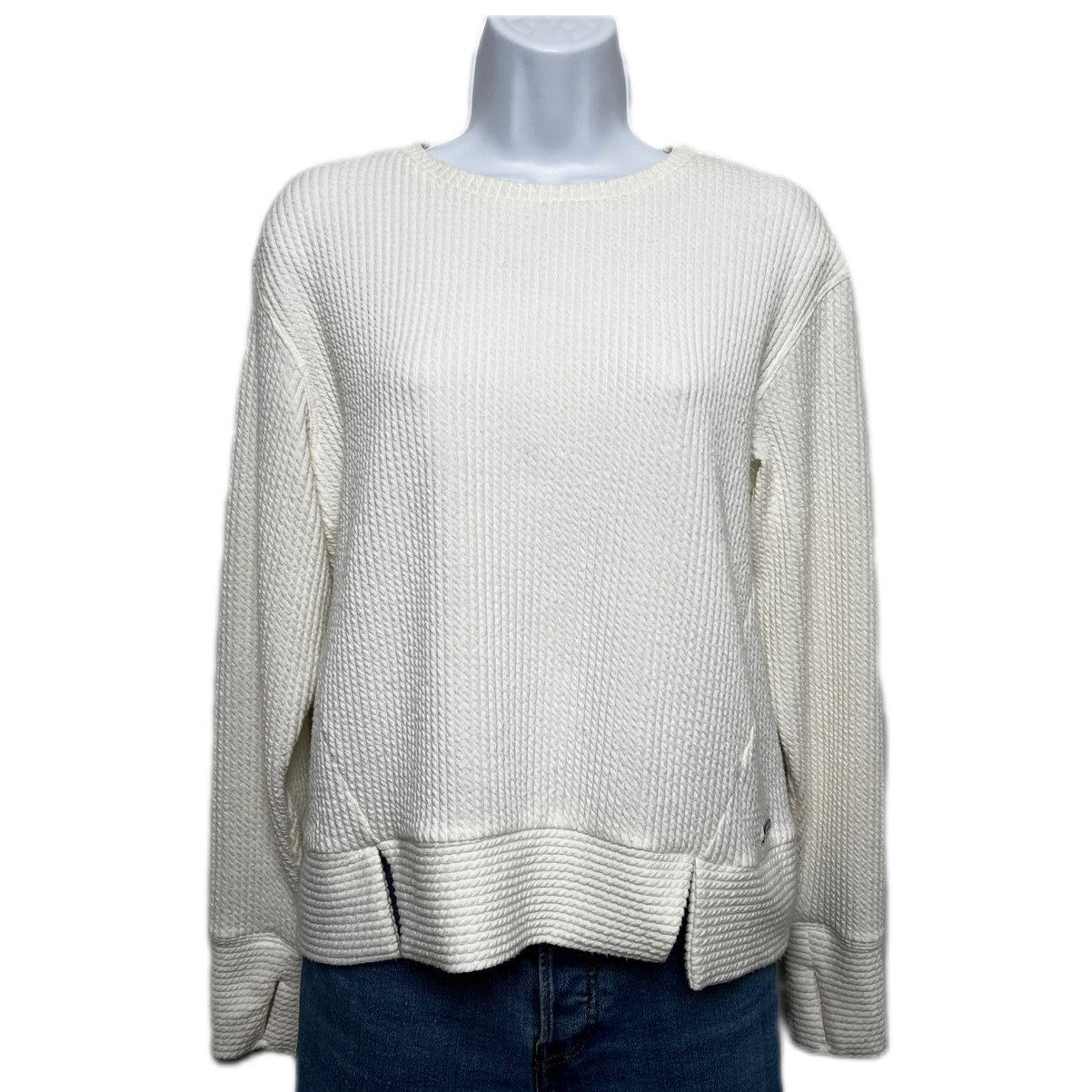 Nine West Active Textured Athleisure Pullover Sweatshirt L