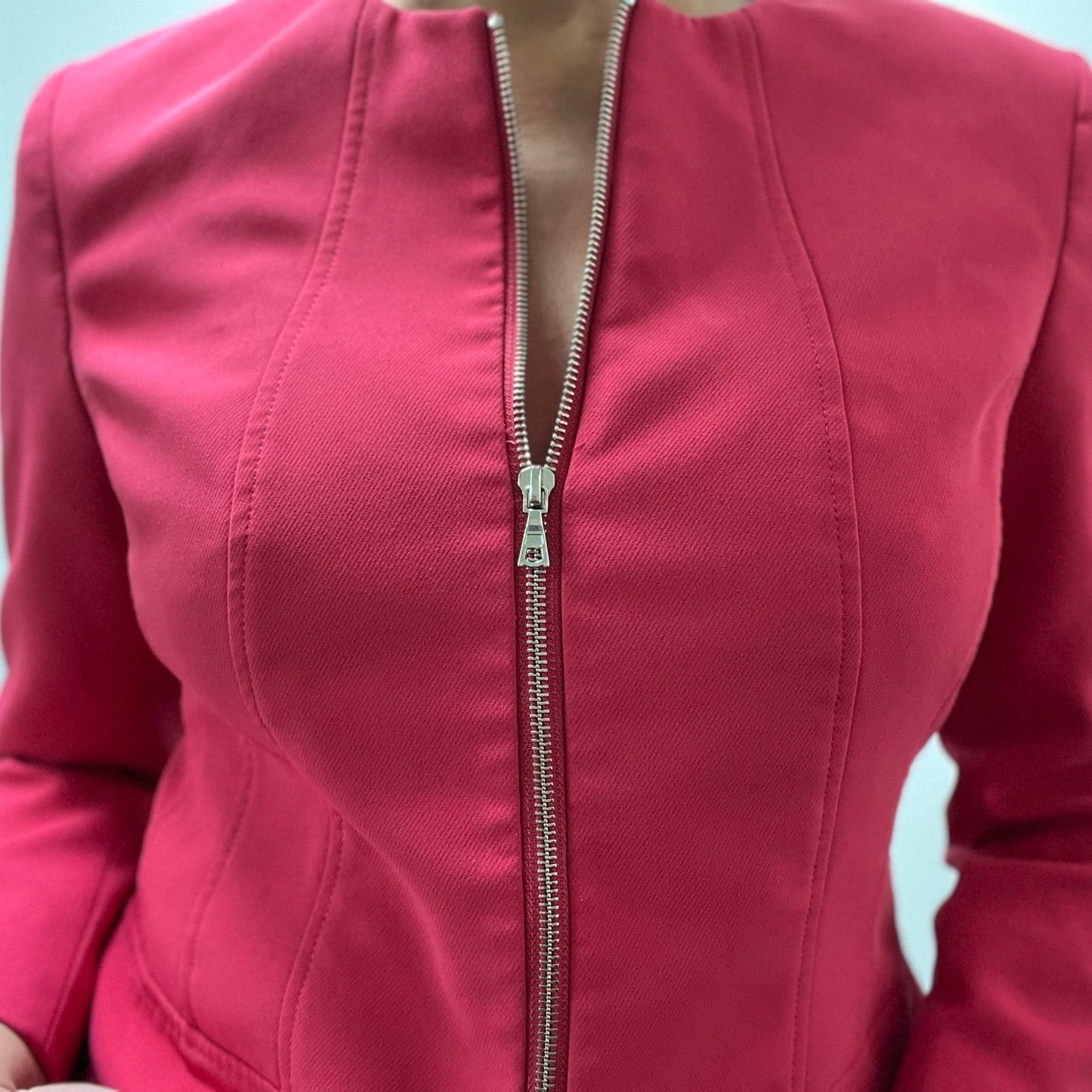 Anne Klein Zip Front Jacket -Fuschia/10