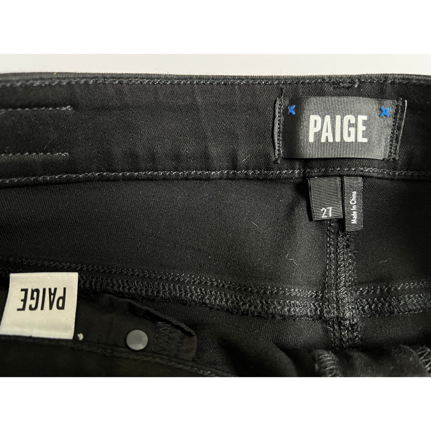 PAIGE Women's Cindy Luxe Coating Black Slim Straight Jeans