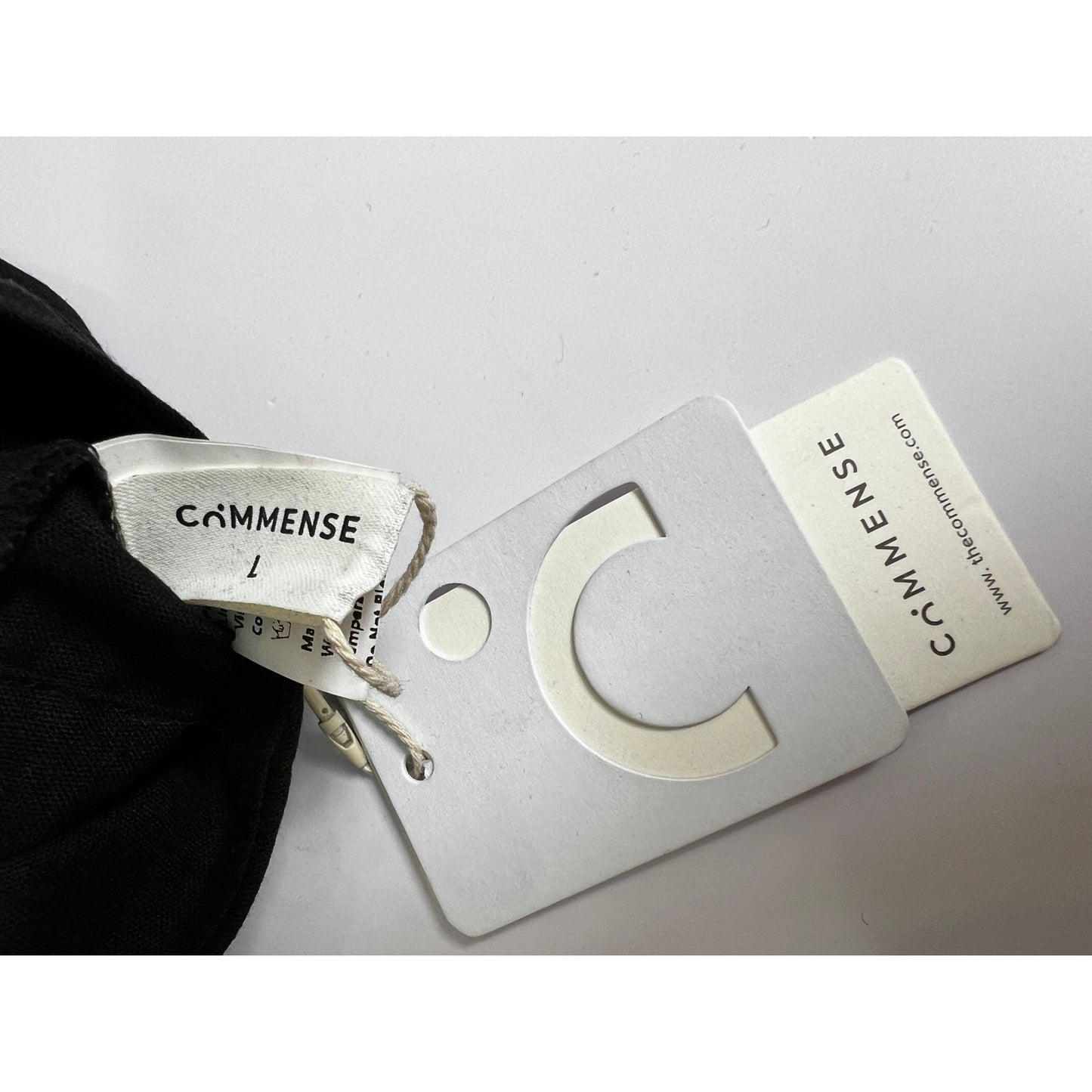 Commense Strapless Fit & Flare Linen Blend Dress Black L