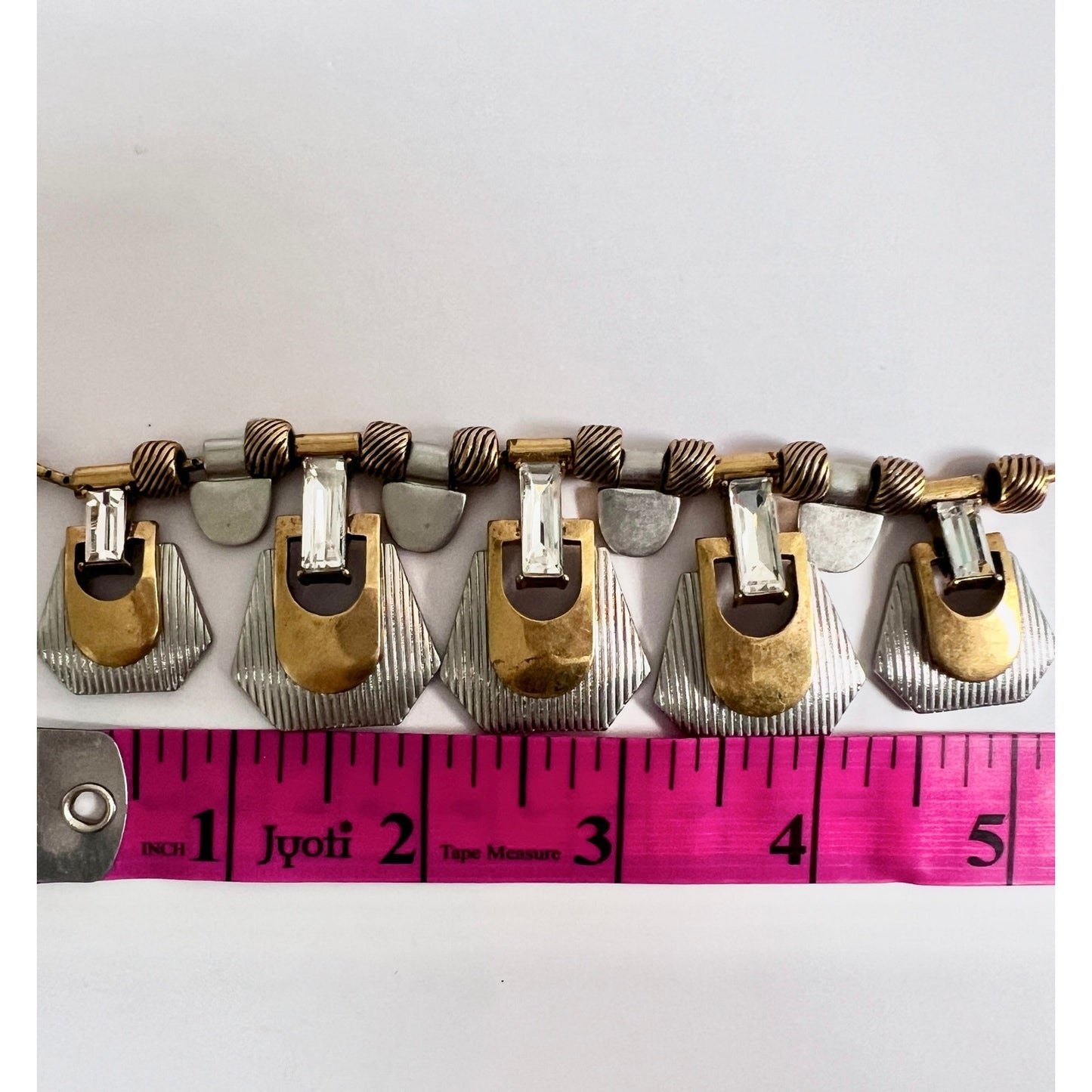 J. Crew Deco Style Two-Tone & Crystal Statement Necklace