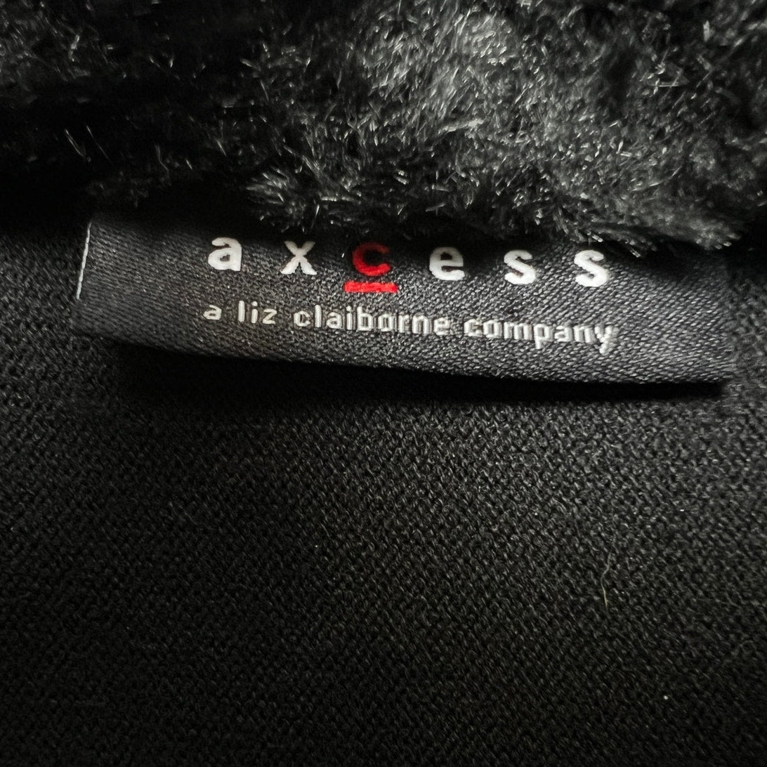 Vintage Y2K Axcess Liz Claiborned Fur Collar Cardigan XL