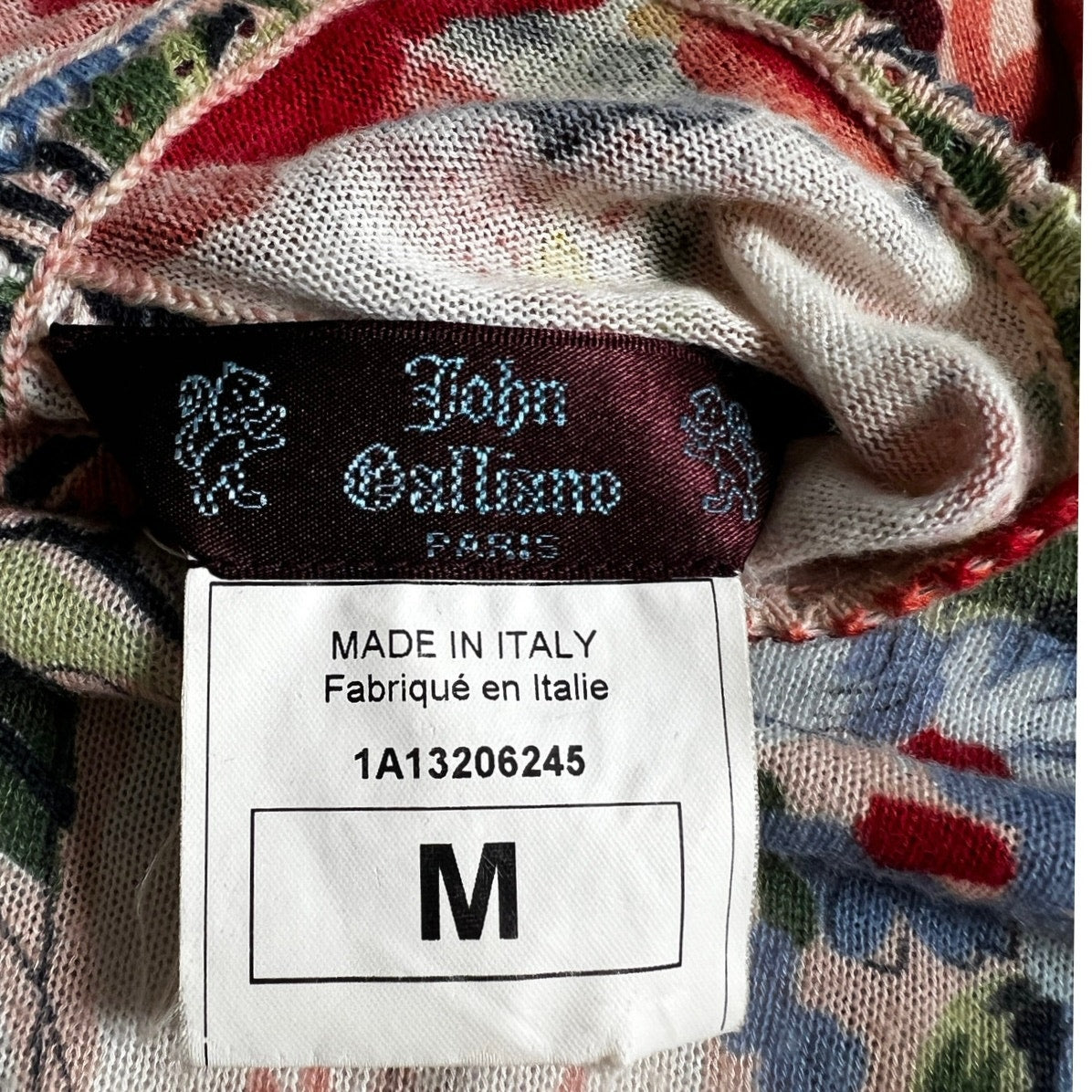 John Galliano Vintage 2001 Floral Sheer Long Sleeve Top M