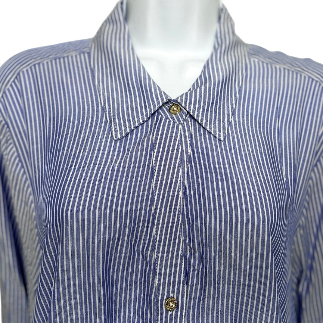 Jones New York Signature Striped Button-Up Shirt/US2X