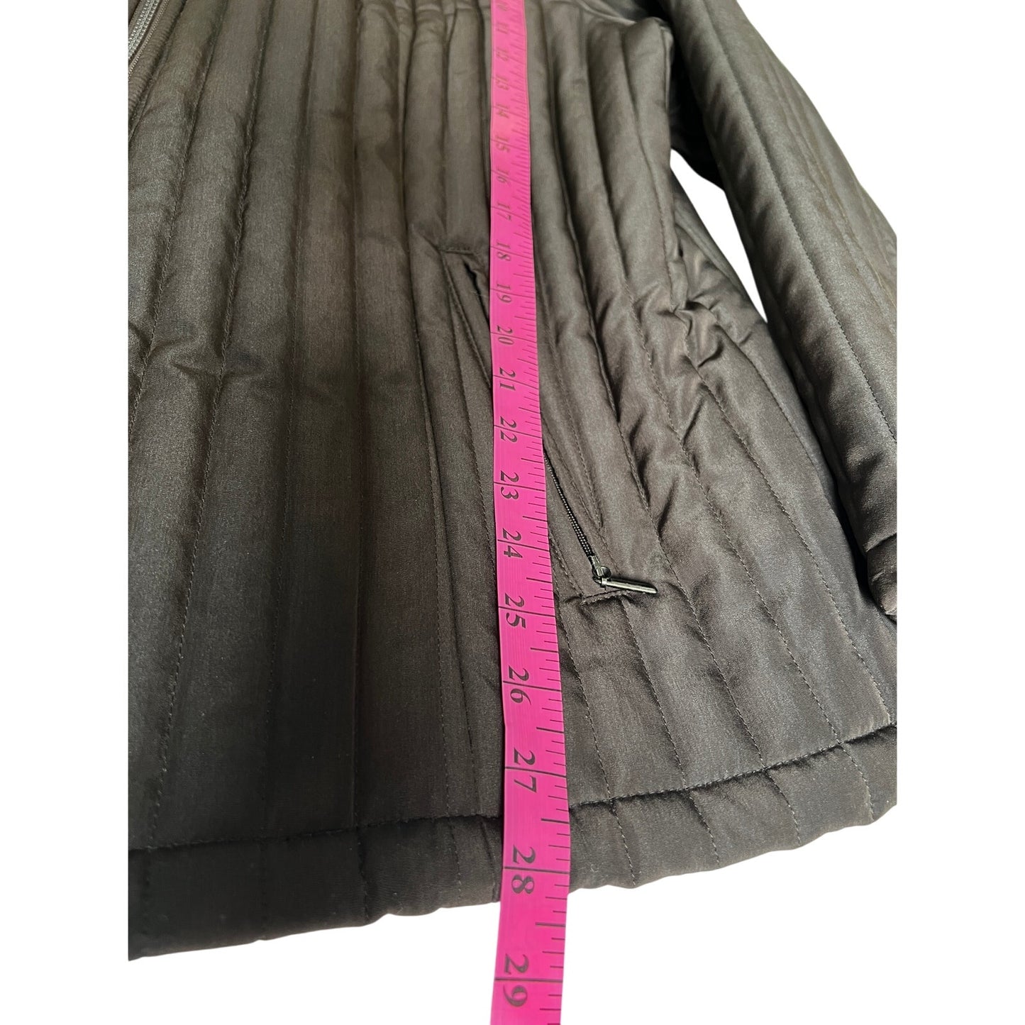 Braetan Brown Quilted Jacket with Removable Faux Fur Collar 1X