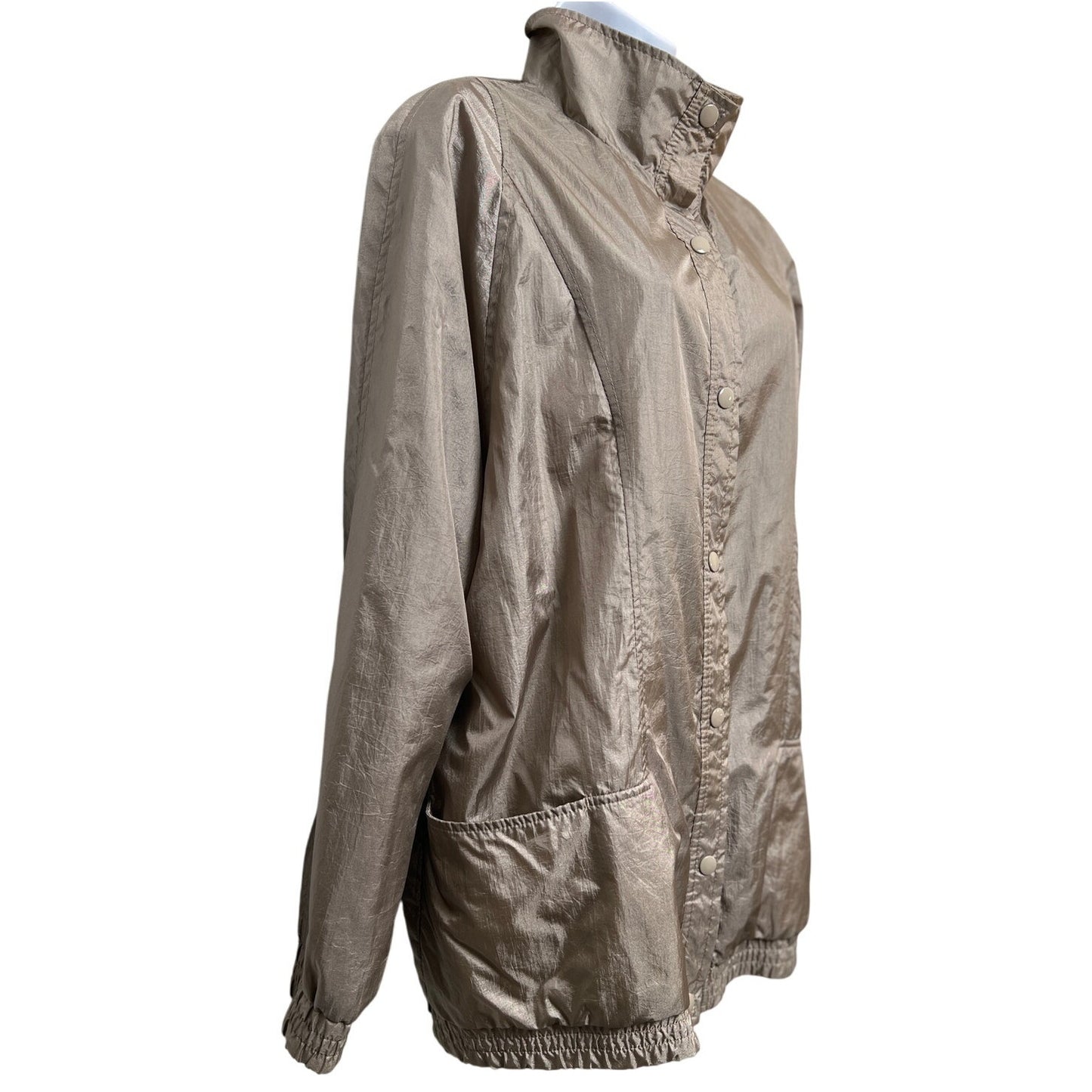Haband! Vintage 90s Metallic Champagne Windbreaker/L
