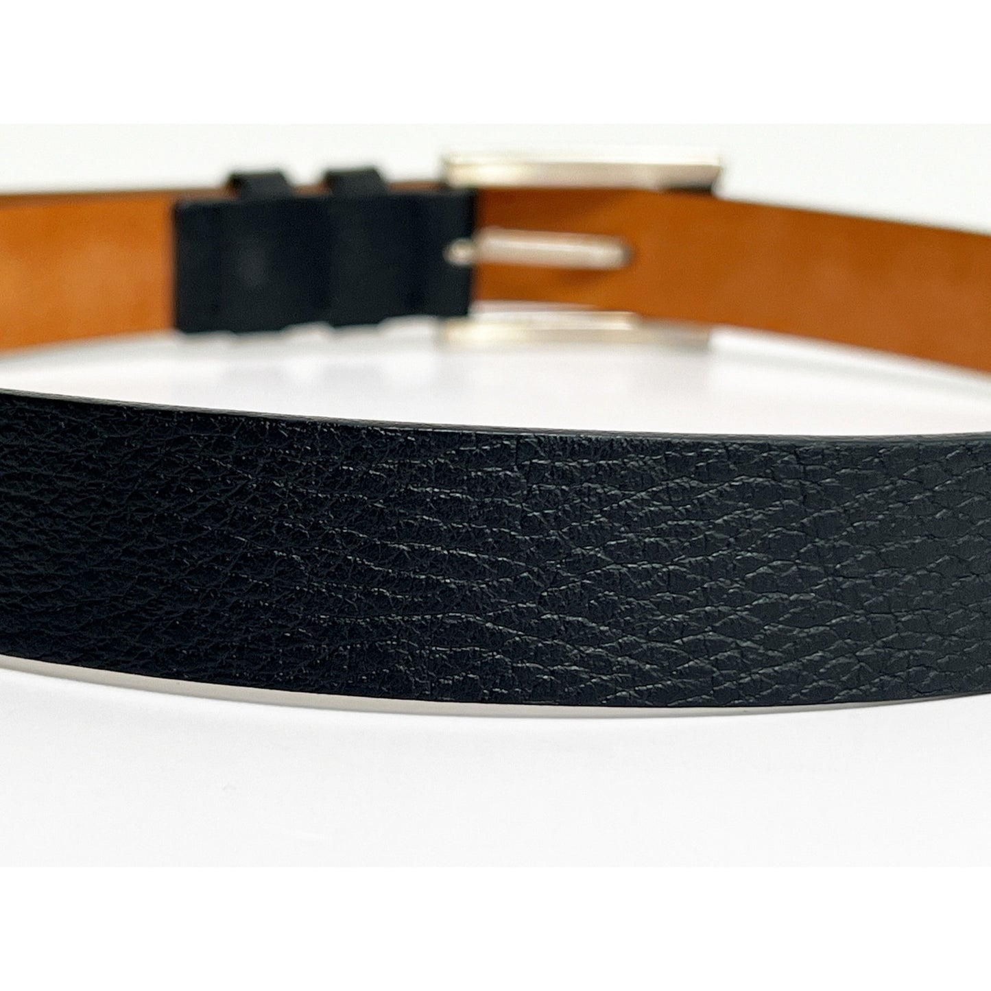 Talbots Genuine Italian Textured Black Leather Belt/S