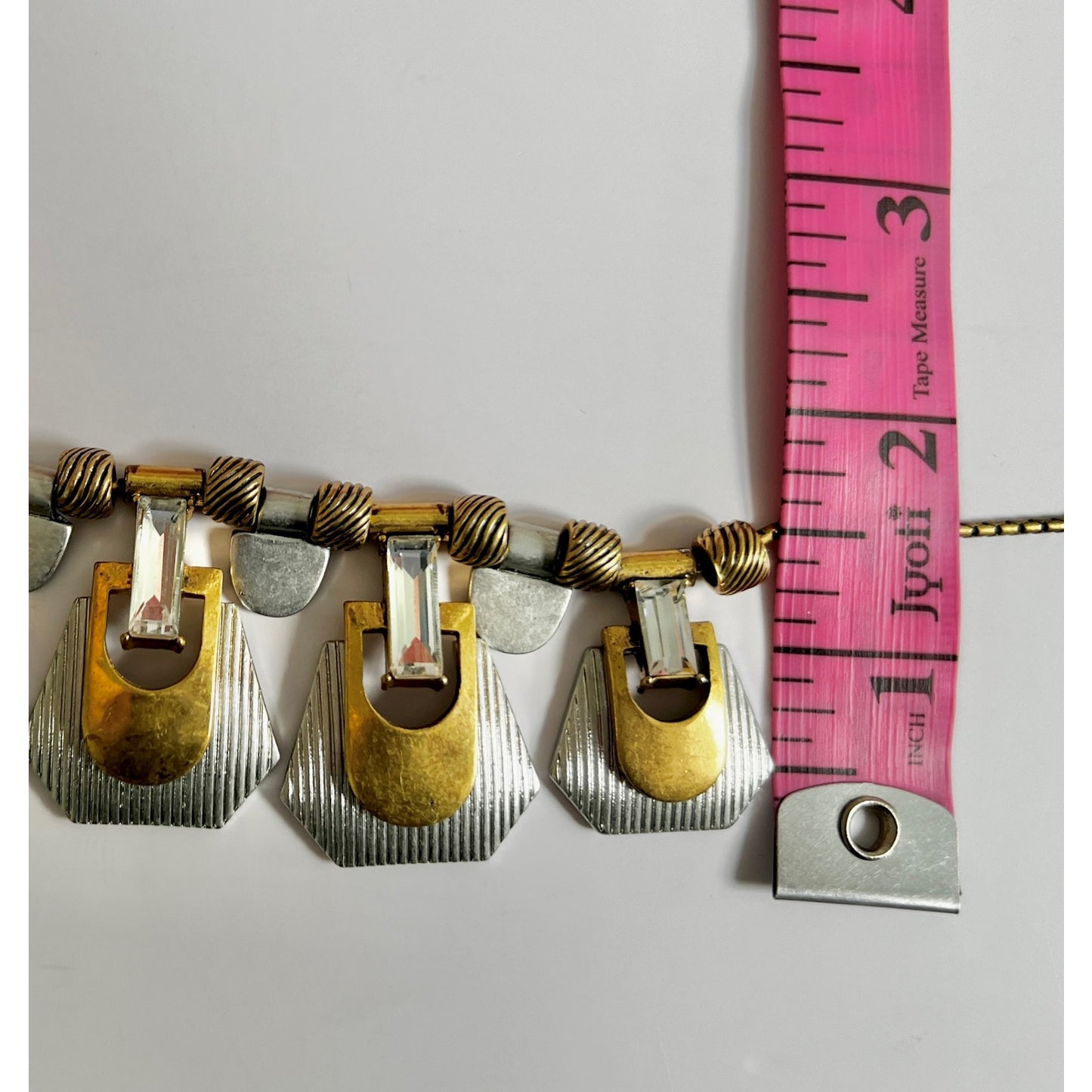 J. Crew Deco Style Two-Tone & Crystal Statement Necklace