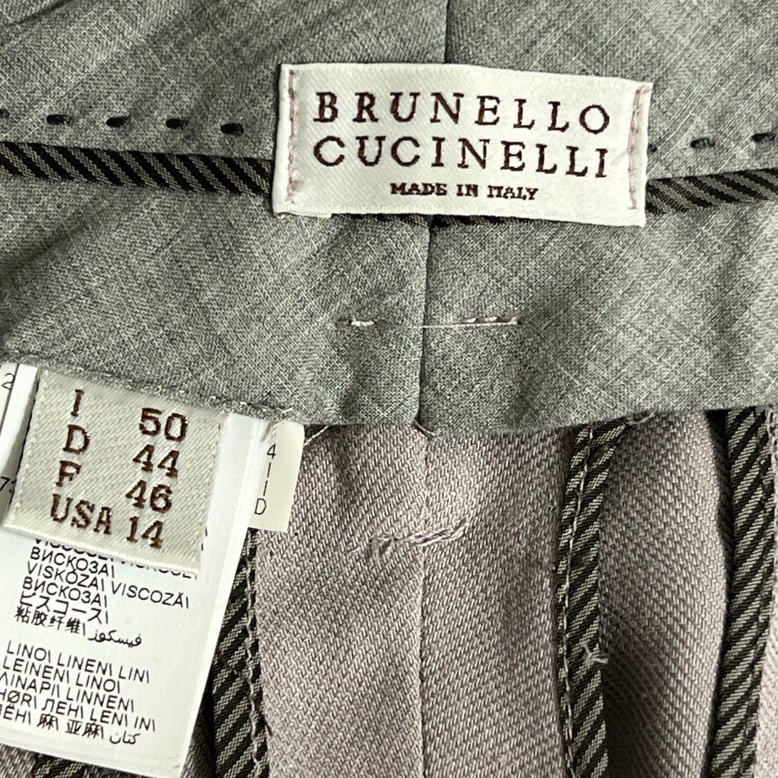 Brunello Cucinelli High Waist Straight Leg Cropped Trousers