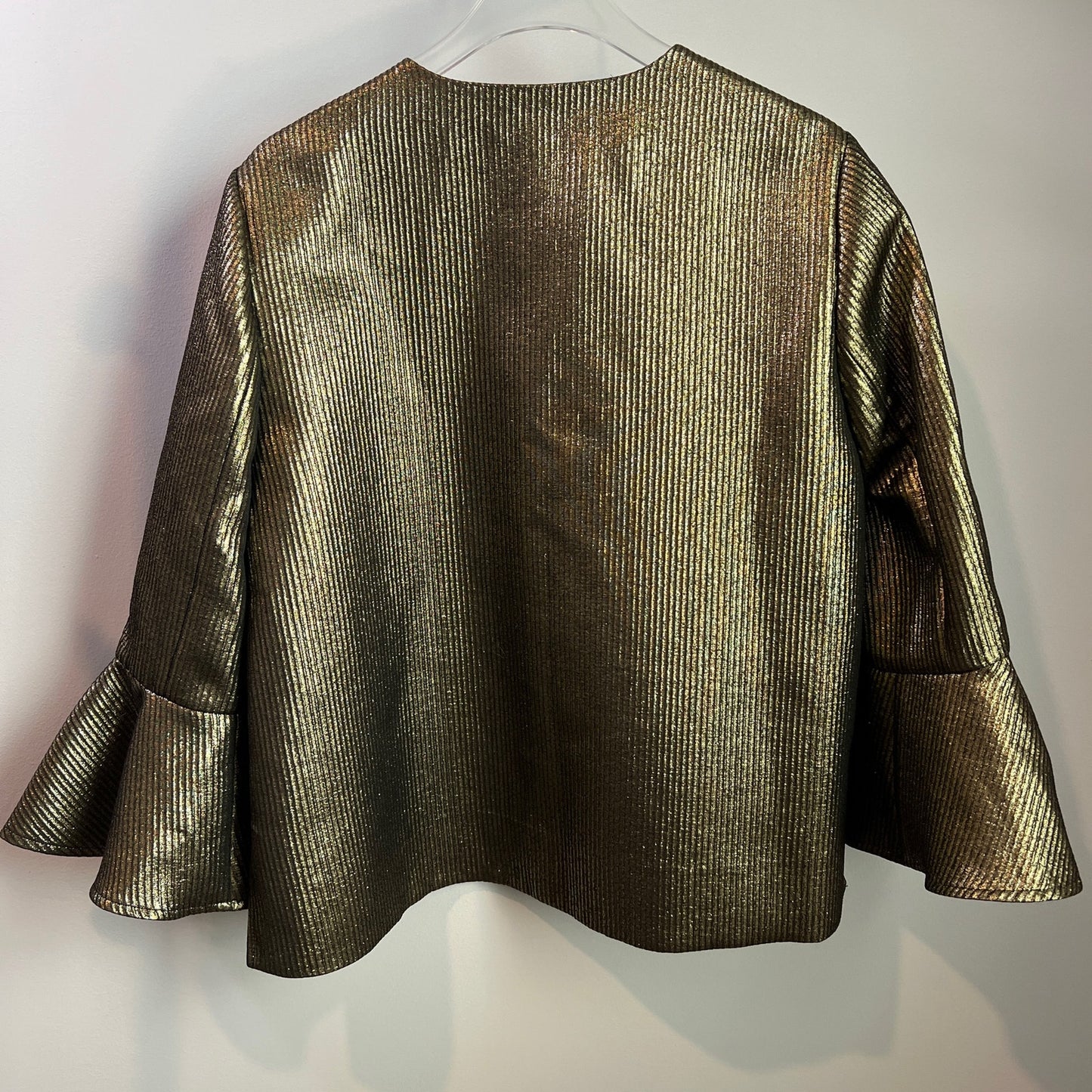 BCBGMaxAzria Valari Gold Ruffle Sleeve Blouse