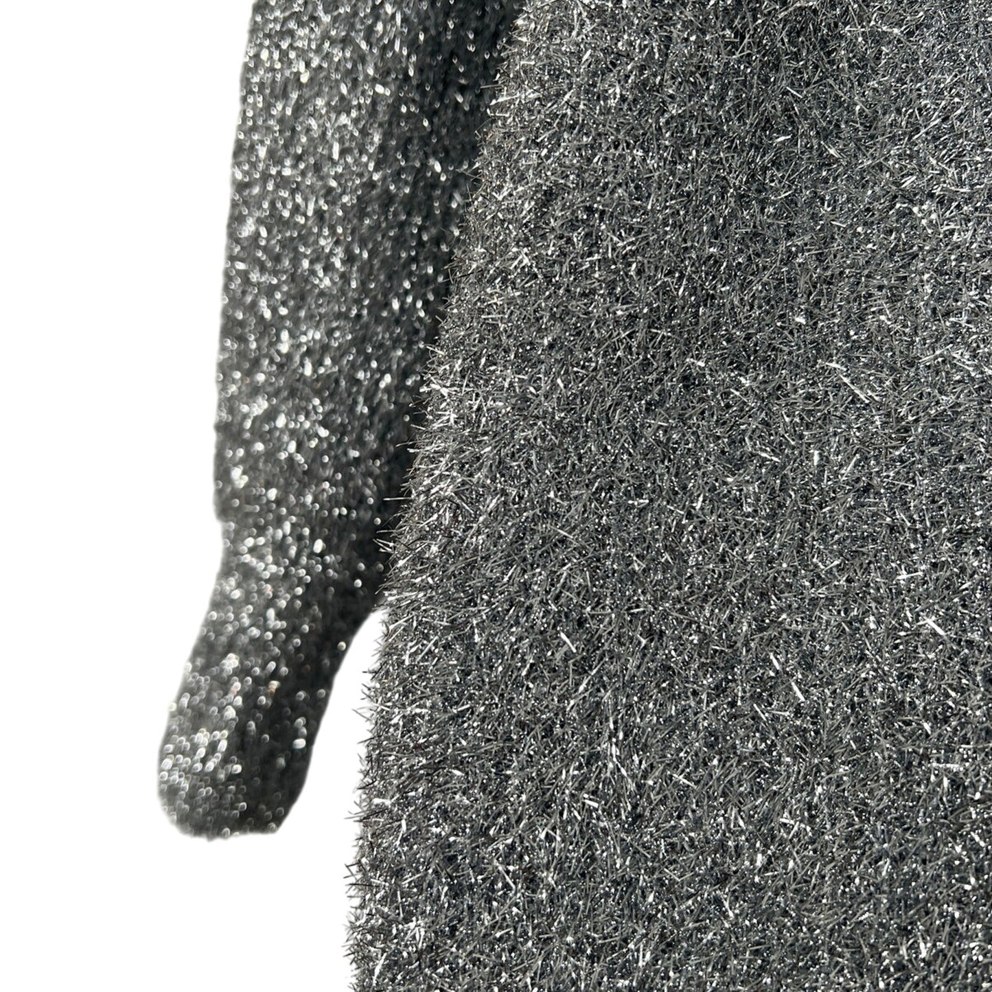 Ronny Kobo Sweater Dress Mini Party Crewneck Metallic Silver XS/S
