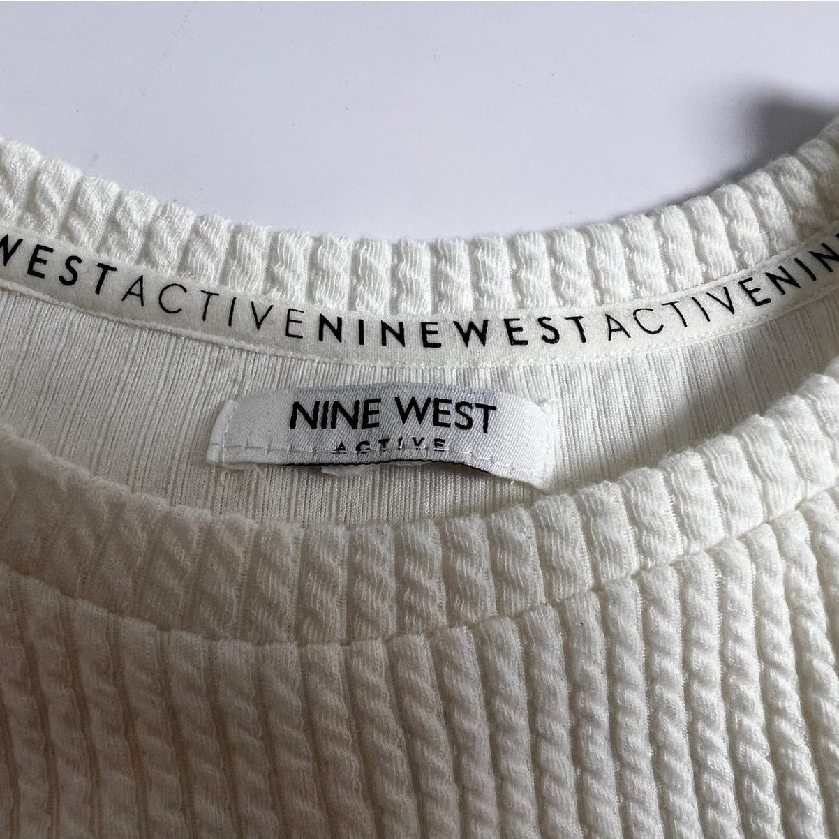 Nine West Active Textured Athleisure Pullover Sweatshirt L