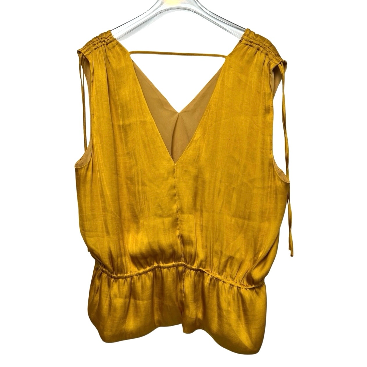 Banana Republic Satin Ruched Cropped Peplum Top XL