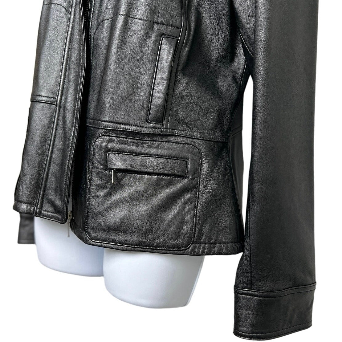 John Paul Richard Uniform 100% Leather Stand-Collar Jacket/L