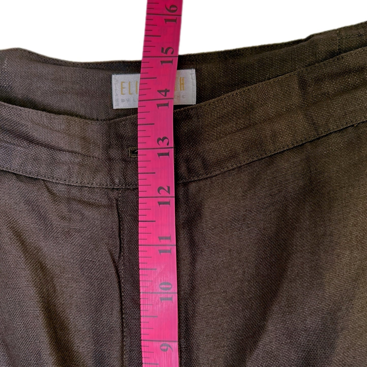 Elisabeth by Liz Claiborne Brown Linen Blend High Waist Shorts/16 (Fits Large)
