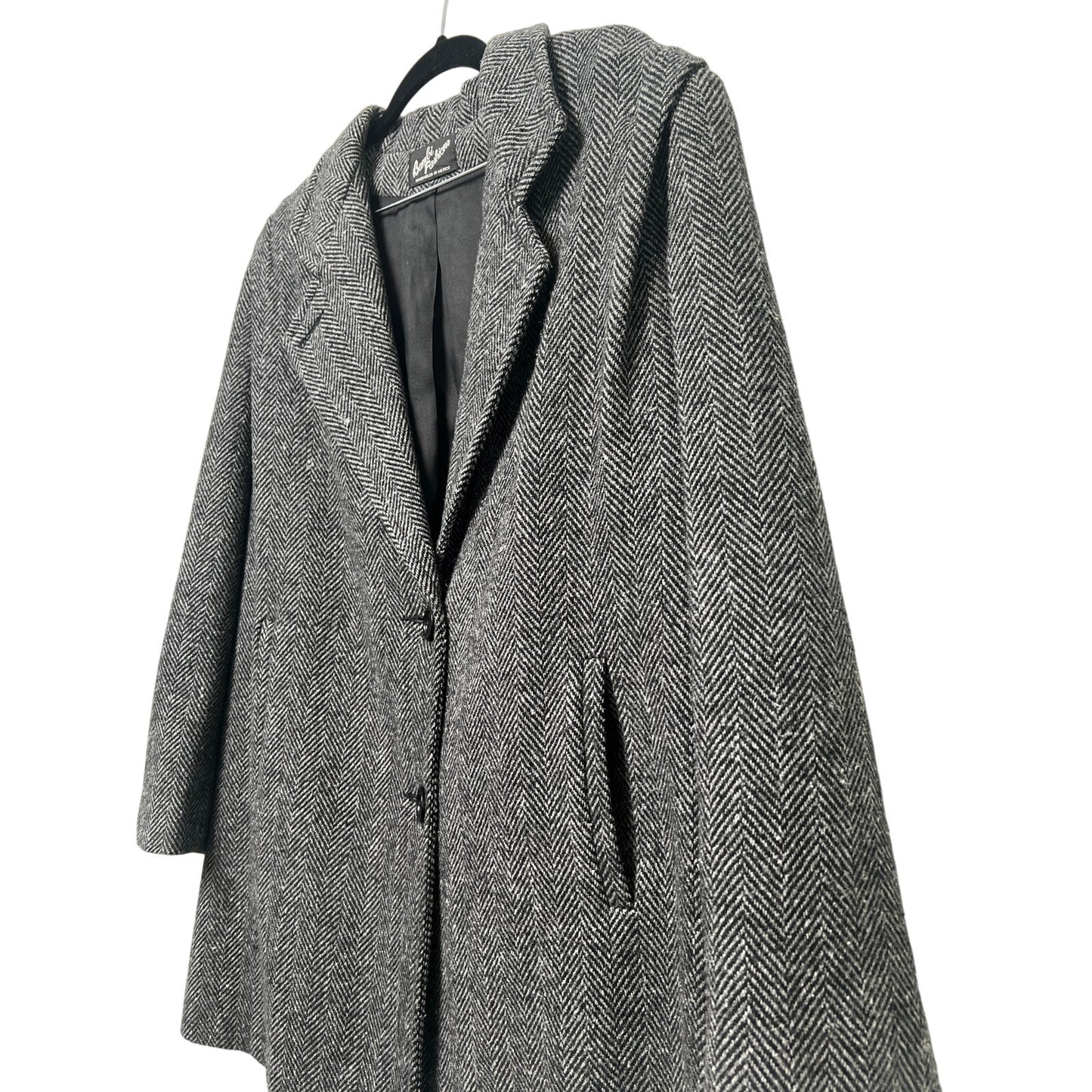 Vintage 60s Bambi Fashions Herringbone A-Line/Mod/Swing Coat