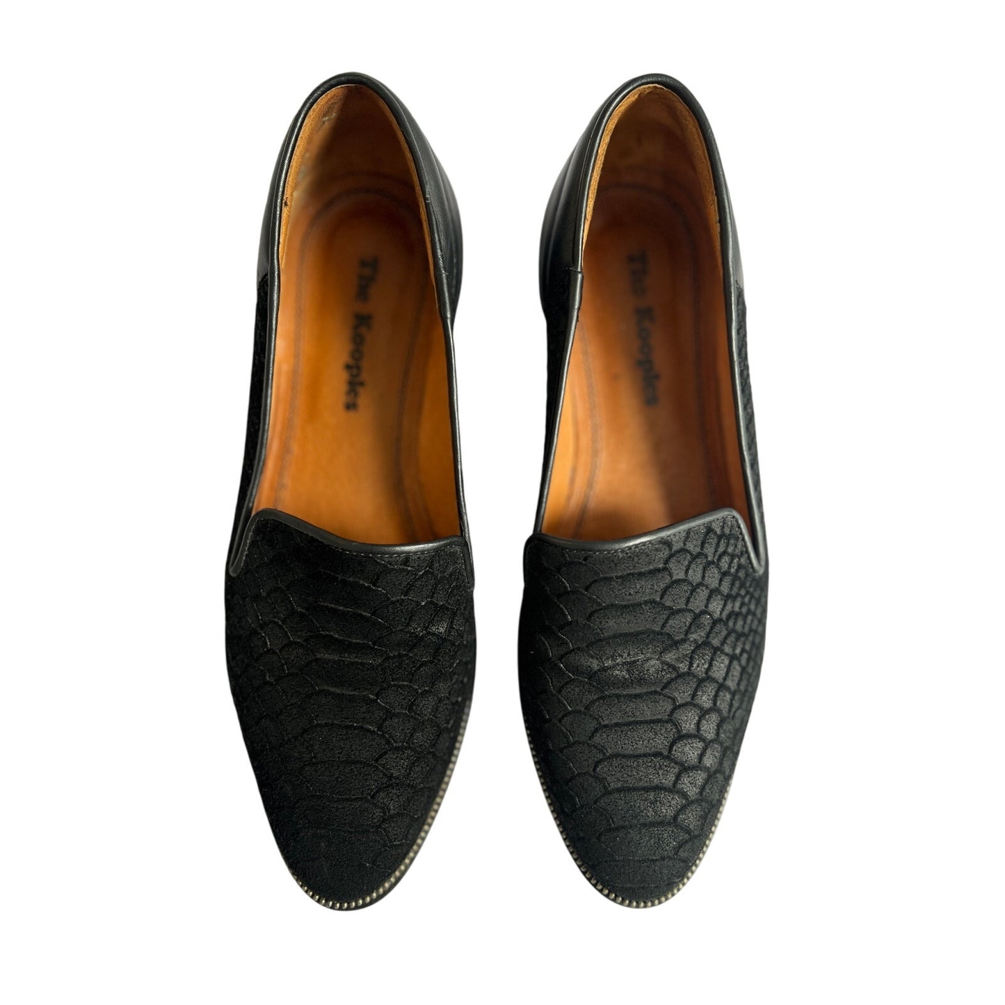 The Kooples Black Python Suede and Leather Loafer 7