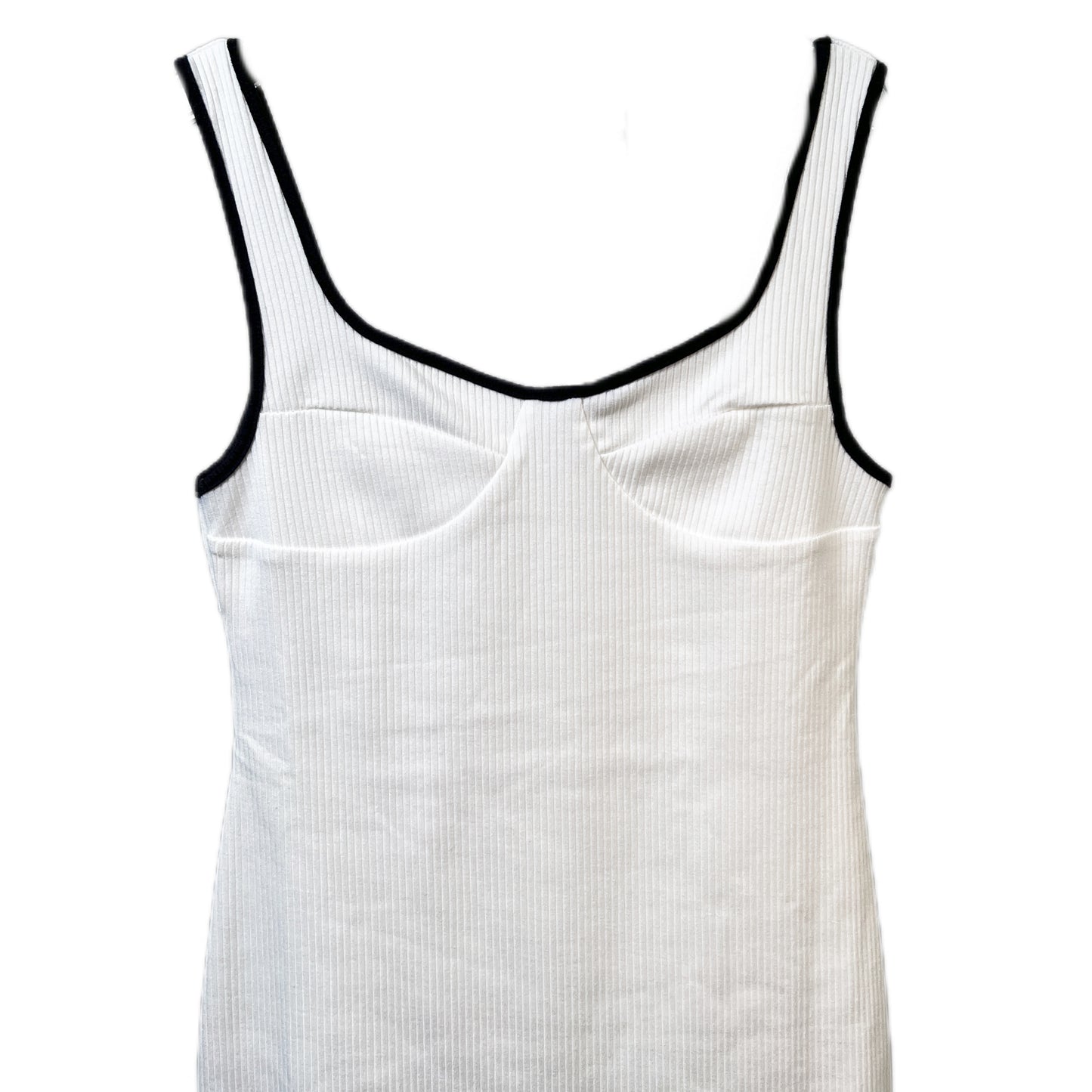 Crescent Ayres Ribbed Knit Colorblock Trim Midi Dress