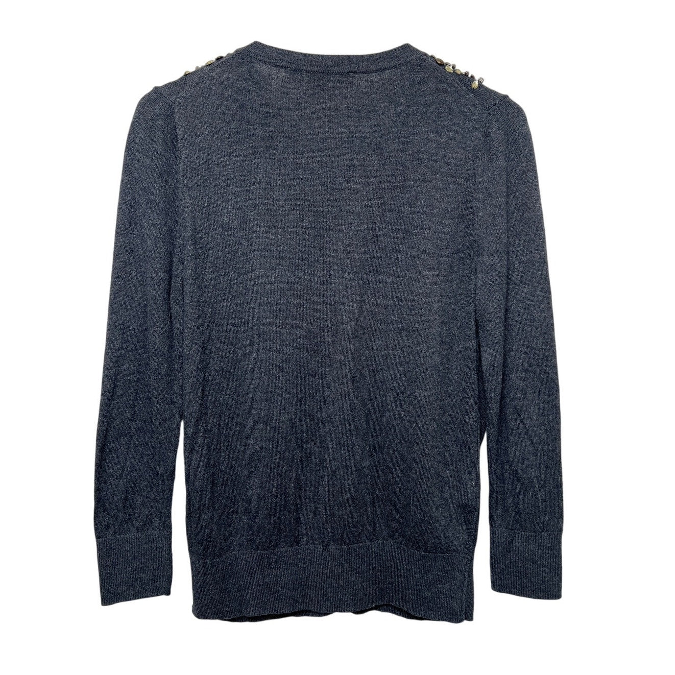 Ann Taylor LOFT Rhinestone Trim Charcoal Carigan XS