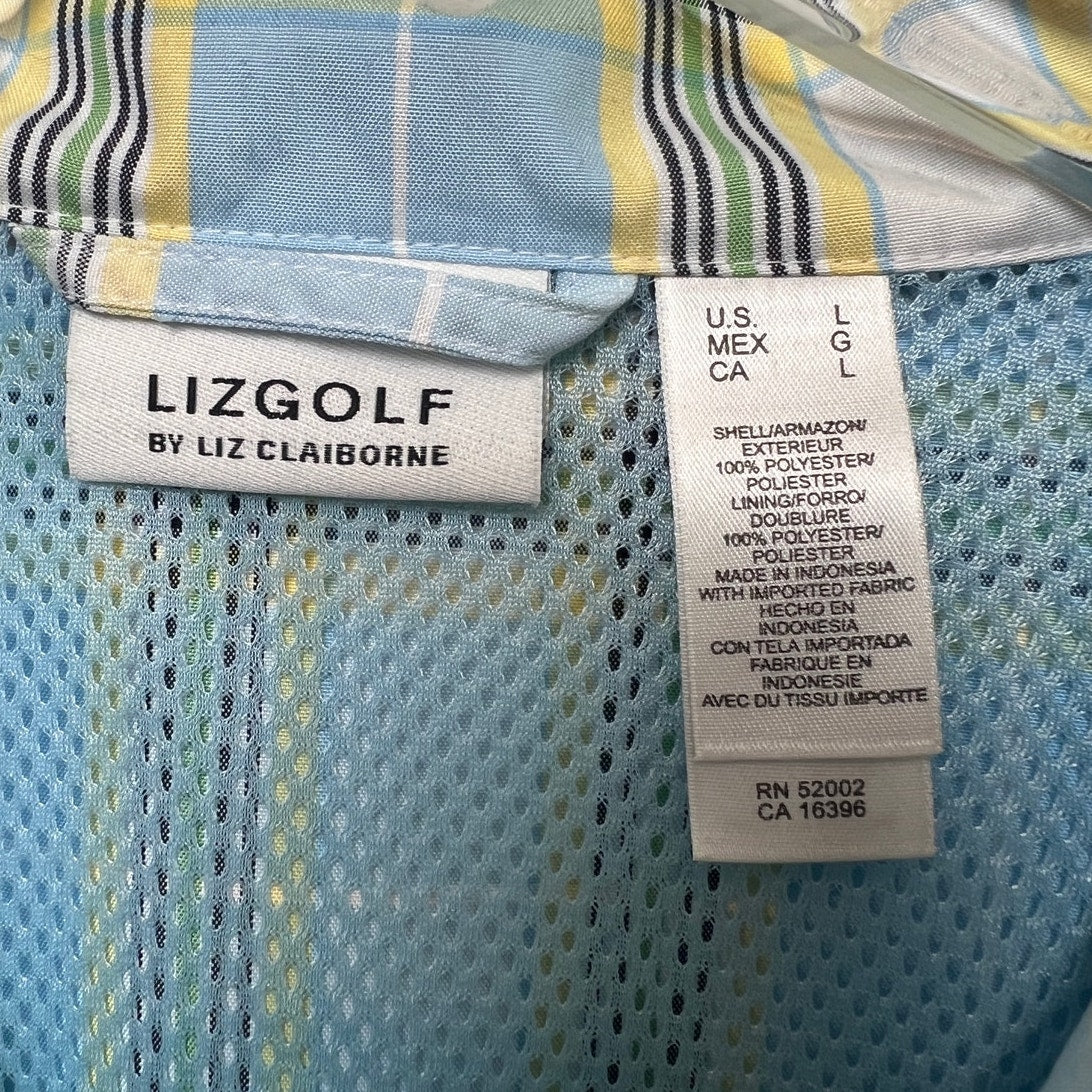 LizGolf x Liz Claiborne Plaid Women's 1/4 Zip Windbreaker L