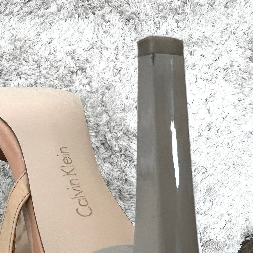 Calvin Klein Narella Two-Tone Nude/Taupe Strappy Heels 8