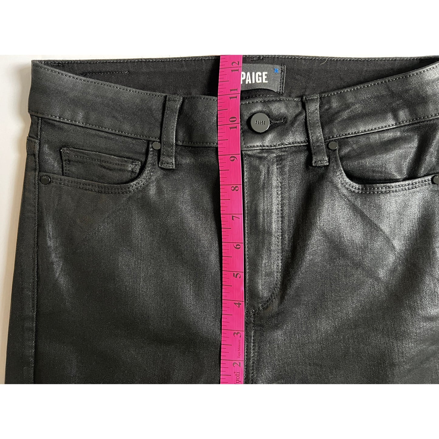 PAIGE Women's Cindy Luxe Coating Black Slim Straight Jeans